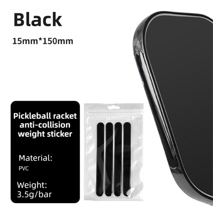 8-Pack Black Weighted Pickleball Paddle Edge Guard Strips