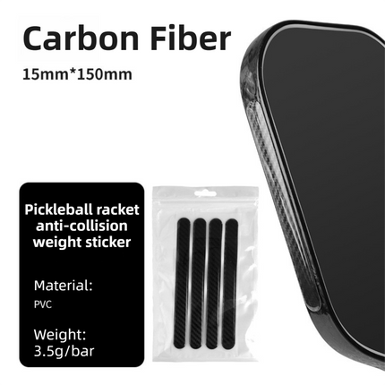 8-Pack Carbon Fibre Texture Weighted Pickleball Paddle Edge Guard Strips