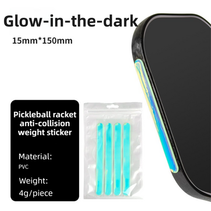 8-Pack Glow-in-the-Dark Weighted Pickleball Paddle Edge Guard Strips