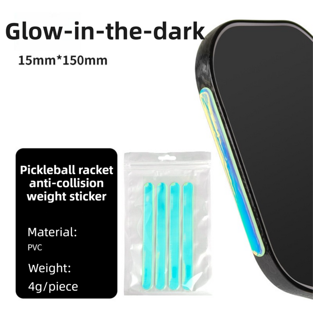 8-Pack Glow-in-the-Dark Weighted Pickleball Paddle Edge Guard Strips