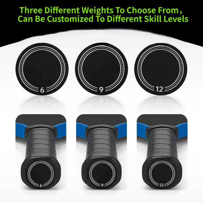 3-Piece Pickleball Paddle Handle Weight Set – 6g, 9g & 12g