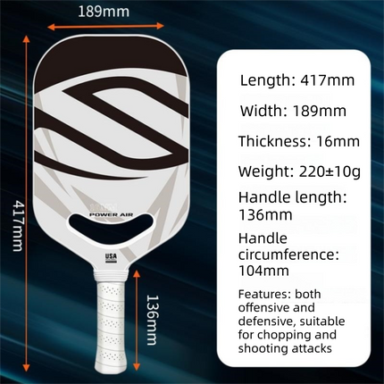 Premium T700 Carbon Fibre Pickleball Paddle – Grey 16mm