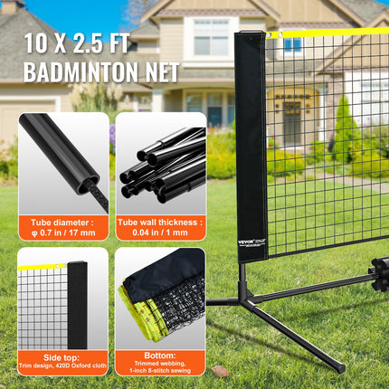 Foldable Multi-Sport Net – 10ft (Pickleball/Badminton/Tennis)