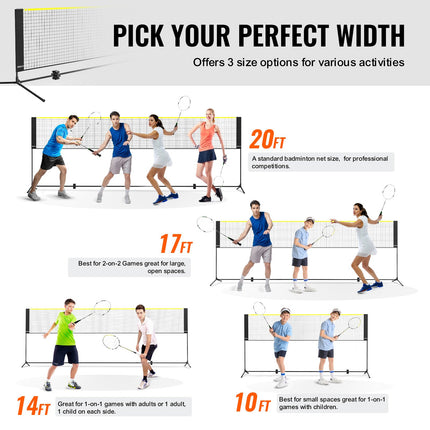 Foldable Multi-Sport Net – 17ft (Pickleball/Badminton/Tennis)