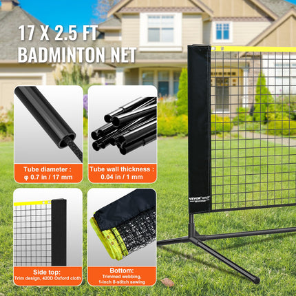 Foldable Multi-Sport Net – 17ft (Pickleball/Badminton/Tennis)